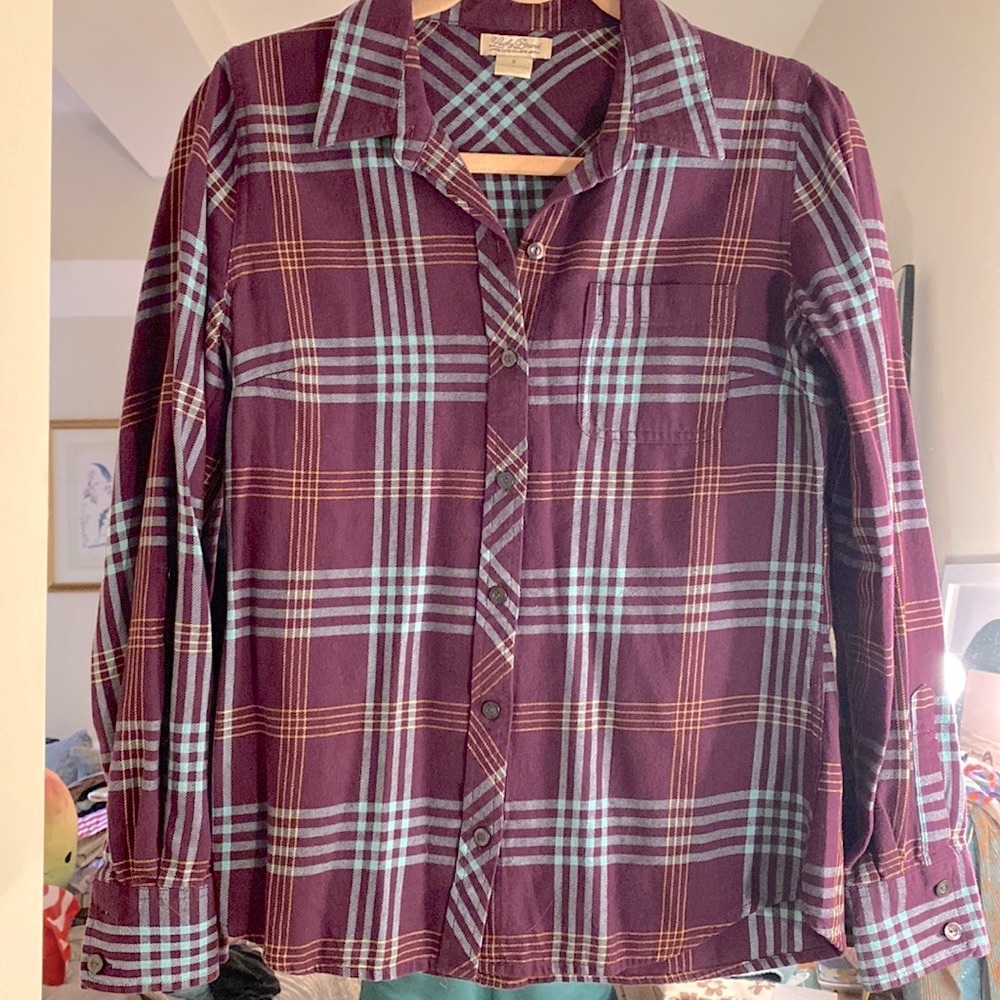 Lucky Brand maroon plaid button down